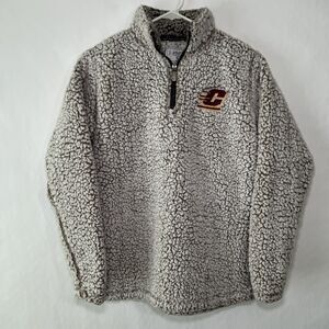 Central Michigan Chippewas J America 1/4 Zip Sherpa Fleece Sweatshirt Size Small